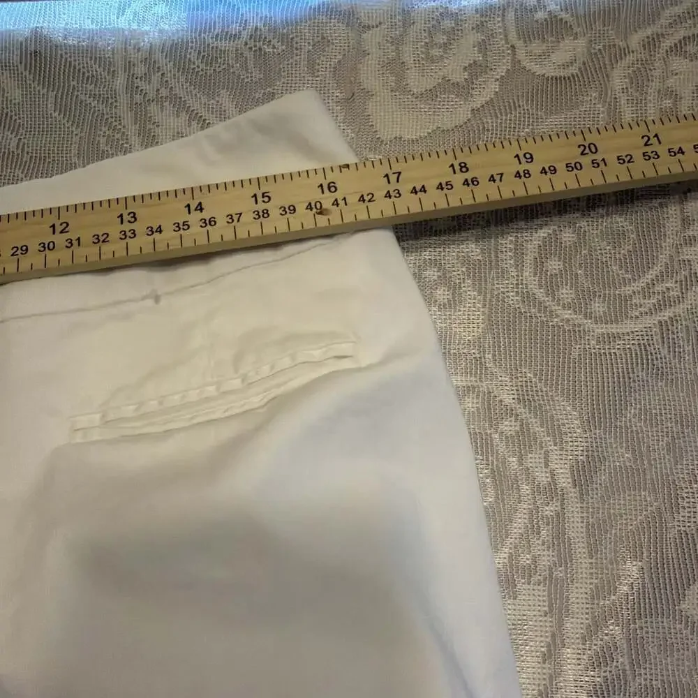 Sandro 10P White Stretch Twill Cropped  Cuffed WideLeg34/27Coastal Cottage Core